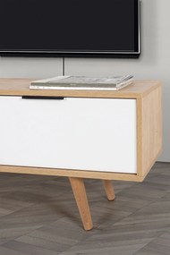 Έπιπλο Τηλεόρασης Sapphire Δρυς / Λευκό REBRAS 130x35x18