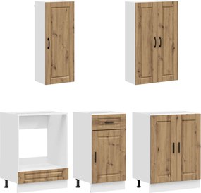 vidaXL Μονάδα κουζίνας PORTO 5 pcs Artisan Δρυς Επεξεργασμένο Ξύλο