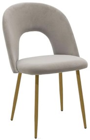 Καρέκλα Jonah 101-000082 55x57x85cm Grey-Natural Βελούδο, Μέταλλο
