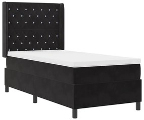 vidaXL Κρεβάτι με Στρώμα & LED Μαύρο 100x200 εκ Βελούδο