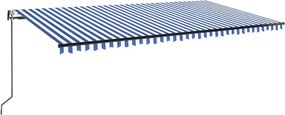 vidaXL Τέντα Συρόμενη Αυτόματη Μπλε / Λευκό 600x350 εκ.