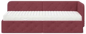 vidaXL Κρεβάτι Γωνίας Κόκκινο 80 x 200 cm ύφασμα
