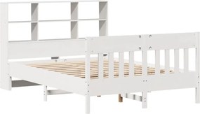 vidaXL Σκελετός Κρεβ. Χωρίς Στρώμα Λευκό 160x200 εκ Μασίφ Πεύκο