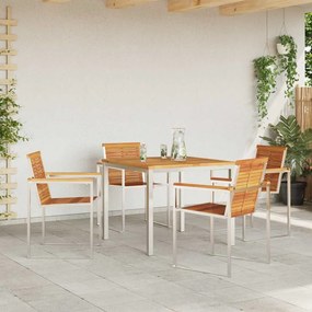 vidaXL Σέτ φαγητού για κήπο 5 pcs Σταθερό Ξύλο Ακακίας