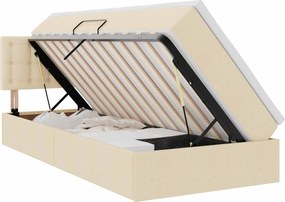 vidaXL Κρεβάτι με αποθηκευτικό χώρο και στρώμα Κρέμ 100 x 200 cm