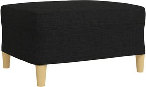 vidaXL Σαλόνι Σετ 4 Τεμαχίων Μαύρο Ύφασμα + Μαξιλάρια/Υποπόδιο