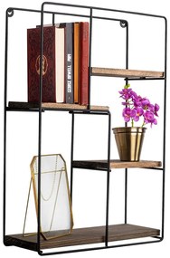 Ραφιέρα Τοίχου Lotus 491CRT1106 40x15x60cm Walnut-Black