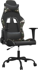 vidaXL Καρέκλα Gaming Μαύρο/Παραλλαγή από Συνθετικό Δέρμα
