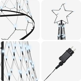 vidaXL LED Χριστουγεννιάτικο Δέντρο Κρύο Λευκό 400 cm Μέταλλο