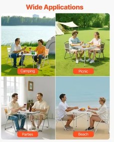 VEVOR Folding Portable Camping Table Aluminum Outdoor Picnic Table Carry Bag