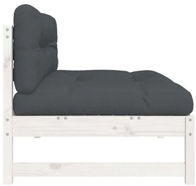 vidaXL Καναπές Μεσαίος Λευκός 120 x 80 εκ. από Μασίφ Ξύλο Πεύκου