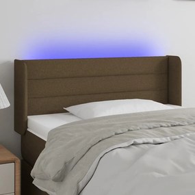Κεφαλάρι Κρεβατιού LED Σκούρο Καφέ 83x16x78/88 εκ. Υφασμάτινο 3123353