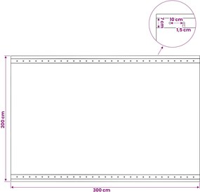 vidaXL Μουσαμάς με Ύφανση Leno Λευκός 2 x 3 μ. 260 γρ./μ²