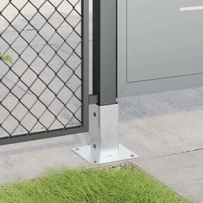 vidaXL Βάσεις στύλων τετράγωνες 4 τεμάχια Ασημί Γαλβανισμένος χάλυβας