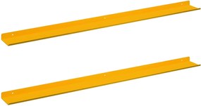 vidaXL Πλωτό ράφι 2 pcs Χαμομηλί κίτρινο 100 x 9 x 2,5 εκ Ατσάλι