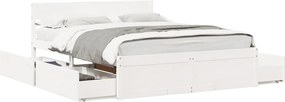 vidaXL Σκελετός Κρεβ. Χωρίς Στρώμα Λευκό 150x200 εκ Μασίφ Πεύκο