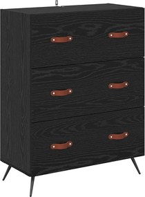 vidaXL Highboard Μαύρη δρυς 69,5 x 34 x 180 εκ. Επεξεργασμένο ξύλο