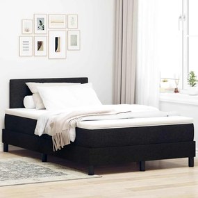 vidaXL Κρεβάτι Box Spring με Στρώμα Μαύρο 120x190 εκ. Ύφασμα
