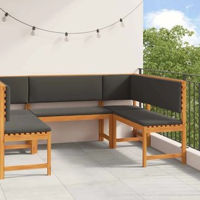 vidaXL Σετ Παγκάκι Κήπου 5 pcs Καφέ Στερεό Ξύλο Ακακίας