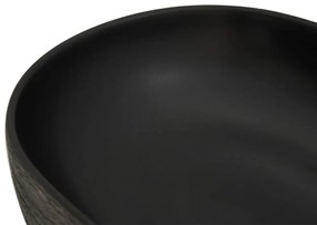 vidaXL Νιπτήρας Οβάλ Γκρι και Μαύρος 59 x 40 x 14 εκ. Κεραμικός