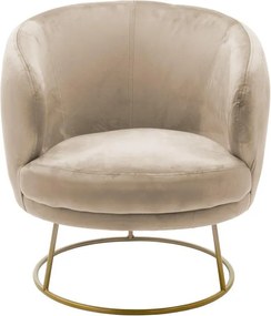 Πολυθρόνα Rony βελούδο μπεζ-χρυσό 78x75x82εκ 78x75x82 εκ.