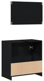 vidaXL Ντουλάπα Μπάνιου Μαύρη Οξυά 60 x 33 x 61 εκ Επεξεργασμένο ξύλο