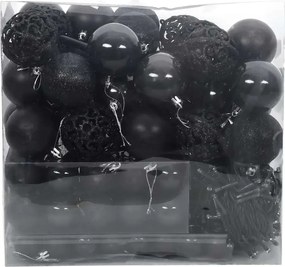 vidaXL Σετ Χριστουγεννιάτικων Στρογγυλών Μπαλίτσων 120 pcs Μαύρο