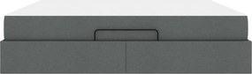 vidaXL Σκελετός κρεβατιού με στρώμα 2 pcs Σκούρο Γκρι ύφασμα