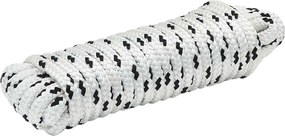 vidaXL Σχοινί Boat 10 mm 9 m Λευκό και Μαύρο Πολυεστέρας