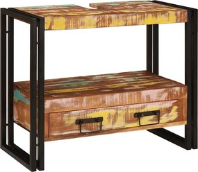 vidaXL Ντουλάπι νιπτήρα με συρτάρι Πολύχρωμο Στερεό Ανακτηθέν Ξύλο