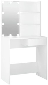 vidaXL Μπουντουάρ με LED Λευκό 74,5 x 40 x 141 εκ.