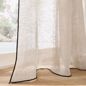 Λεπτή κουρτίνα από λινό με μαύρο ρέλι, ONEGA