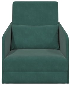 vidaXL Κρεβάτι Δαπέδου 2 σε 1 Σκούρο Πράσινο 65x80x83 εκ Βελούδο