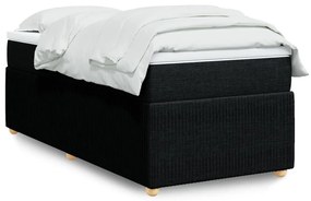 Κρεβάτι Boxspring με Στρώμα Μαύρο 90x190 εκ.Υφασμάτινο