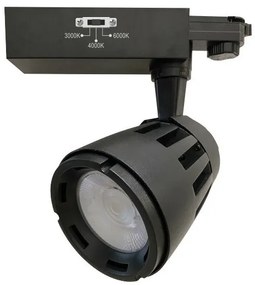 Σποτ Ράγας LED COB CCT 30W 3 Φάσεις 3000K-6000K Φ11 Epistar Spotlight-6564-Μαύρο 6564