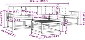 vidaXL Σειρά Καναπέ Εξωτερικού με μαξιλάρι 4 pcs Λευκό και Κρεμ