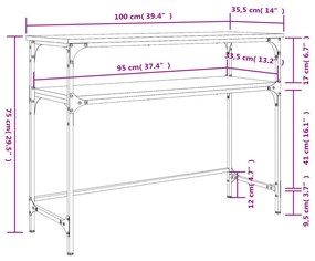 ΤΡΑΠΕΖΙ ΚΟΝΣΟΛΑ ΚΑΦΕ ΔΡΥΣ 100X35,5X75 ΕΚ. ΕΠΕΞΕΡΓΑΣΜΕΝΟ ΞΥΛΟ 834049