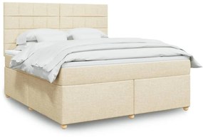 ΚΡΕΒΑΤΙ BOXSPRING ΜΕ ΣΤΡΩΜΑ ΚΡΕΜ 180X200 ΕΚ. ΥΦΑΣΜΑΤΙΝΟ 3291364