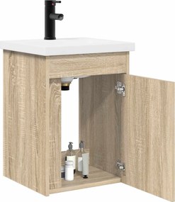 vidaXL Μονάδα μπάνιου με βρύση Sonoma Δρυς 42 x 40 x 74,5 εκ
