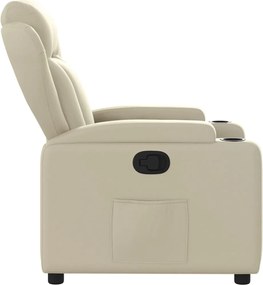 vidaXL Πολυθρόνα Ανακλινόμενη Κρεμ από Συνθετικό Δέρμα