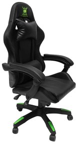 ΠΟΛΥΘΡΟΝΑ GAMING DARREN HM1203.03 ΜΑΥΡΟ-ΠΡΑΣΙΝΟ PVC &amp; NYLON 51x49x125Υεκ.