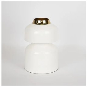 Βάζο Μεταλλικό Λευκό-Χρυσό 17x17x25cm 752-22027 Estheti-752-22027-Λευκό-Χρυσό 752-22027