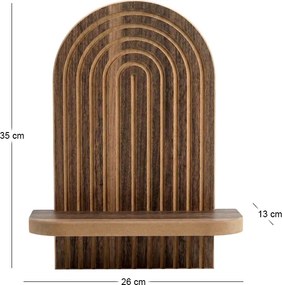 Ραφιέρα τοίχου Artwill Megapap Mdf χρώμα wenge 26x13x35εκ.