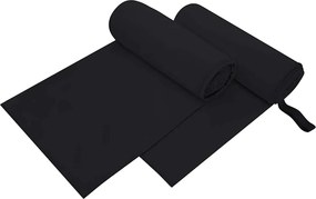 vidaXL Αθλητικές Πετσέτες 2 pcs Μαύρο 200 x 100 cm