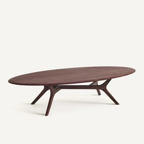 Οβάλ τραπεζάκι σαλονιού από μασίφ καρυδιά, MARICIELO