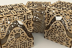 Intra απο ξύλο plywood 3mm-4mm πάχος - Κουτιά κοσμημάτων σε σχήμα κύβου Δίασταση 4x4 cm INTRAFABR-117958213