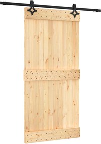 vidaXL Συρόμενη Πόρτα Φυσικό και Μαύρο 100 x 210 cm