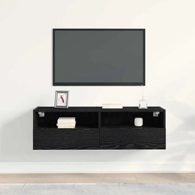 vidaXL Ντουλάπι Τηλεόρασης Τοίχου Μαύρη Οξυά 100 x 30 x 30 cm