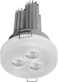Led σποτ χωνευτό 3x3W θερμό φως δέσμης 90° με γυαλί οπαλίνα χωρίς τροφοδοτικό