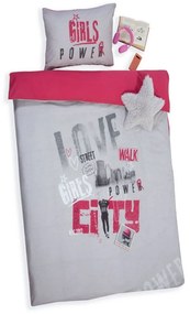 Παπλωματοθήκη Παιδική City Girls Power (Σετ 2τμχ) Pink Nef-Nef Single 160x220cm 100% Cotton